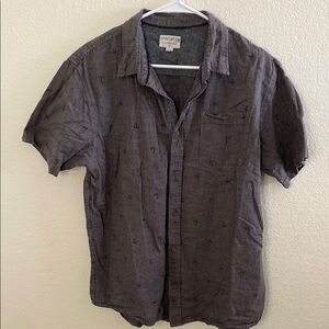 Hang Ten Men's Charcoal Casual Button Down Shirt‎
